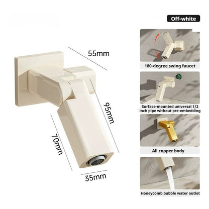180° Swing Wall‑Mount Faucet with Handheld Sprayer Kit - FCHF CITY