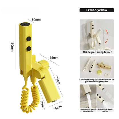 180° Swing Wall‑Mount Faucet with Handheld Sprayer Kit - FCHF CITY