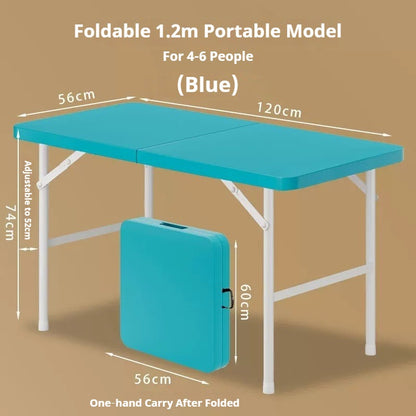Portable Foldable Dining Table, Heavy‑Duty Height Adjustable Outdoor Table