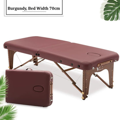 Portable Folding Massage Table, Beech Wood Height Adjustable Spa Bed