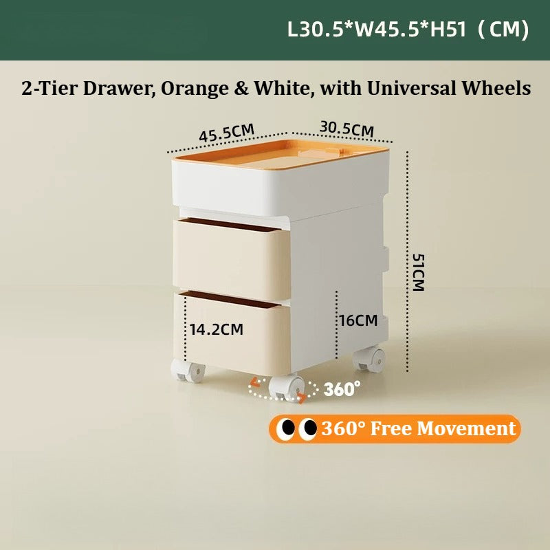No Odor ABS Rolling Storage Chest with 4 Drawers