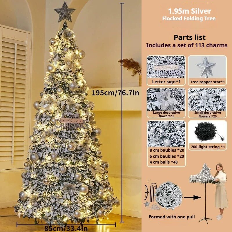 1.8m Pop-Up Collapsible Christmas Tree, Portable Holiday Decor Kit - FCHF CITY