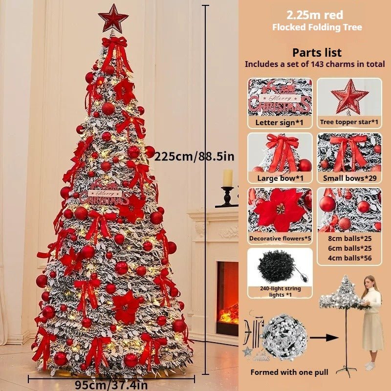 1.8m Pop-Up Collapsible Christmas Tree, Portable Holiday Decor Kit - FCHF CITY