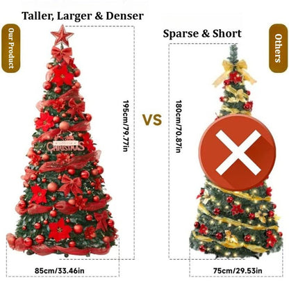 1.8m Pop-Up Collapsible Christmas Tree, Portable Holiday Decor Kit - FCHF CITY