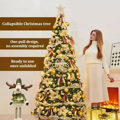 1.8m Pop-Up Collapsible Christmas Tree, Portable Holiday Decor Kit - FCHF CITY