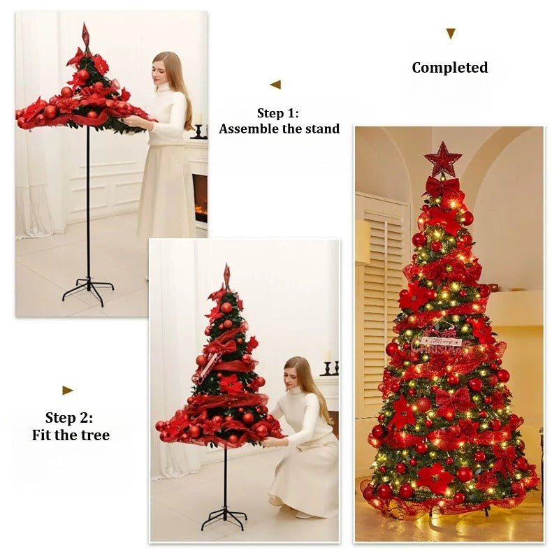 1.8m Pop-Up Collapsible Christmas Tree, Portable Holiday Decor Kit - FCHF CITY