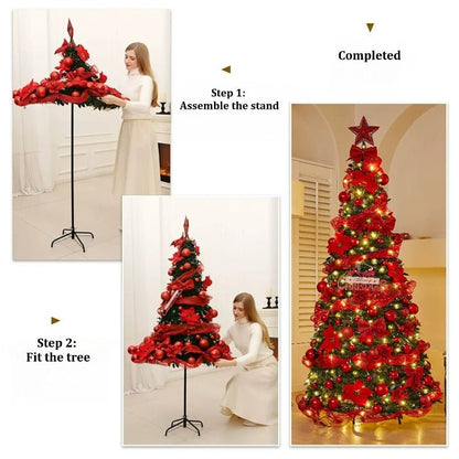 1.8m Pop-Up Collapsible Christmas Tree, Portable Holiday Decor Kit - FCHF CITY