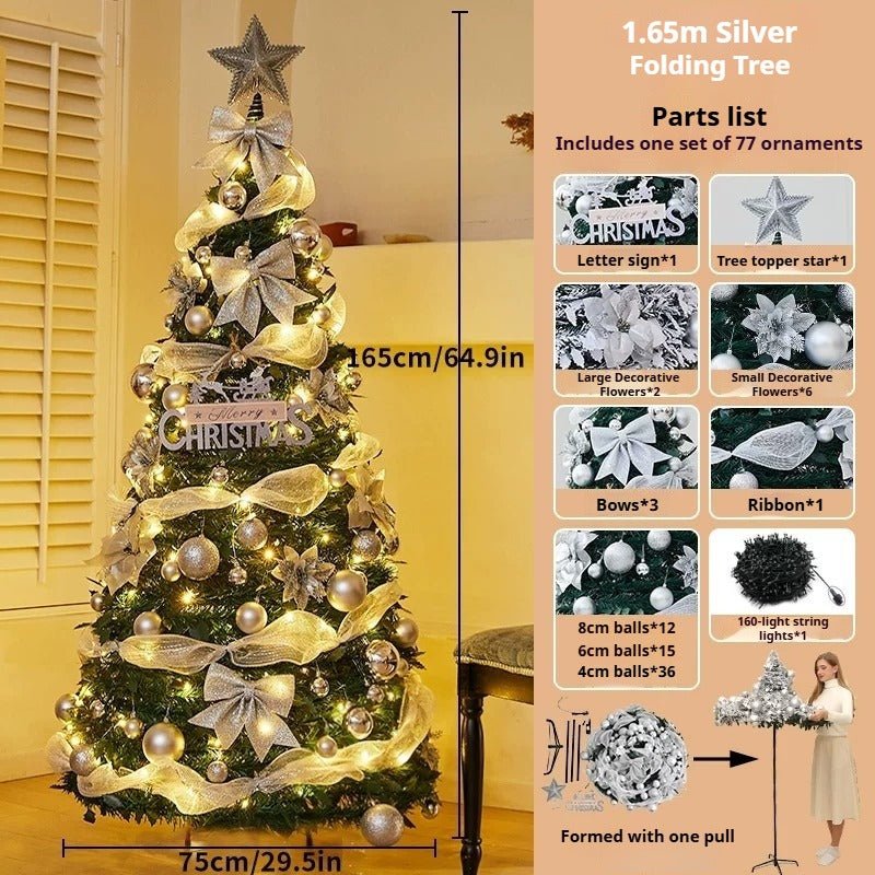 1.8m Pop-Up Collapsible Christmas Tree, Portable Holiday Decor Kit - FCHF CITY