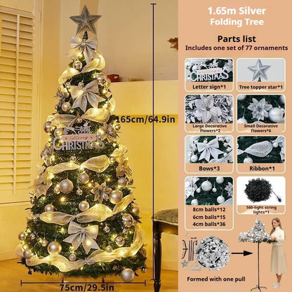 1.8m Pop-Up Collapsible Christmas Tree, Portable Holiday Decor Kit - FCHF CITY