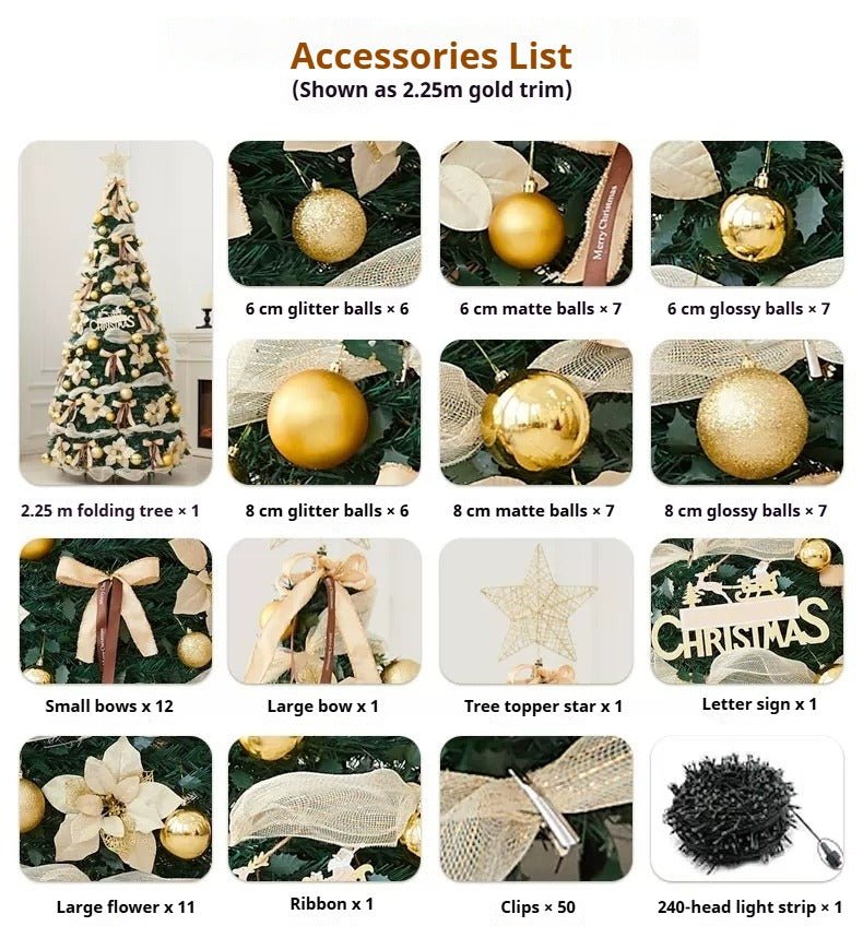 1.8m Pop-Up Collapsible Christmas Tree, Portable Holiday Decor Kit - FCHF CITY