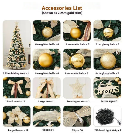 1.8m Pop-Up Collapsible Christmas Tree, Portable Holiday Decor Kit - FCHF CITY