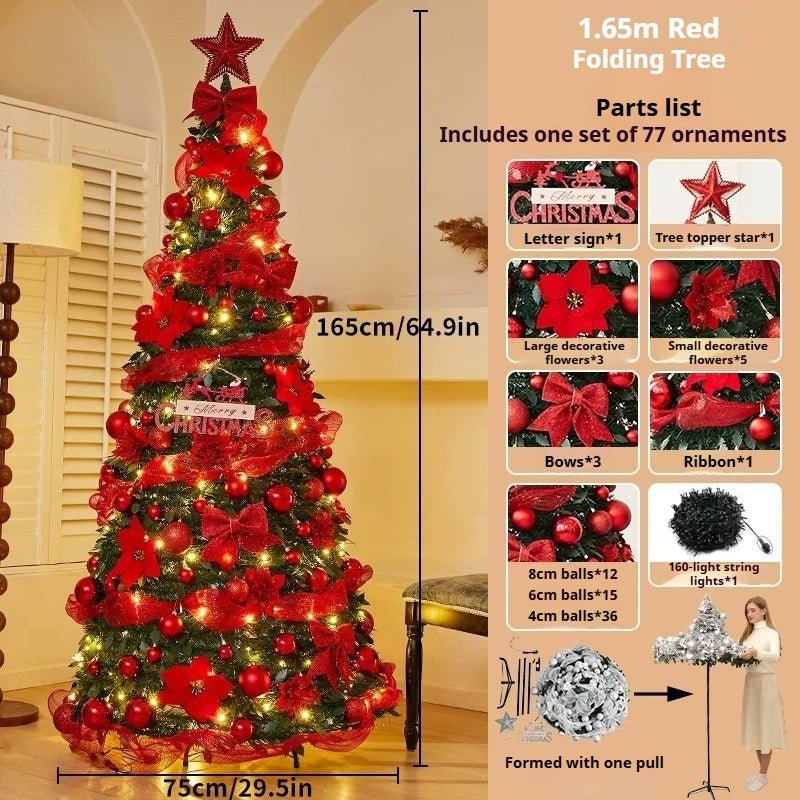 1.8m Pop-Up Collapsible Christmas Tree, Portable Holiday Decor Kit - FCHF CITY
