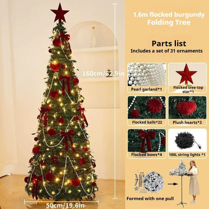 1.8m Pop-Up Collapsible Christmas Tree, Portable Holiday Decor Kit - FCHF CITY