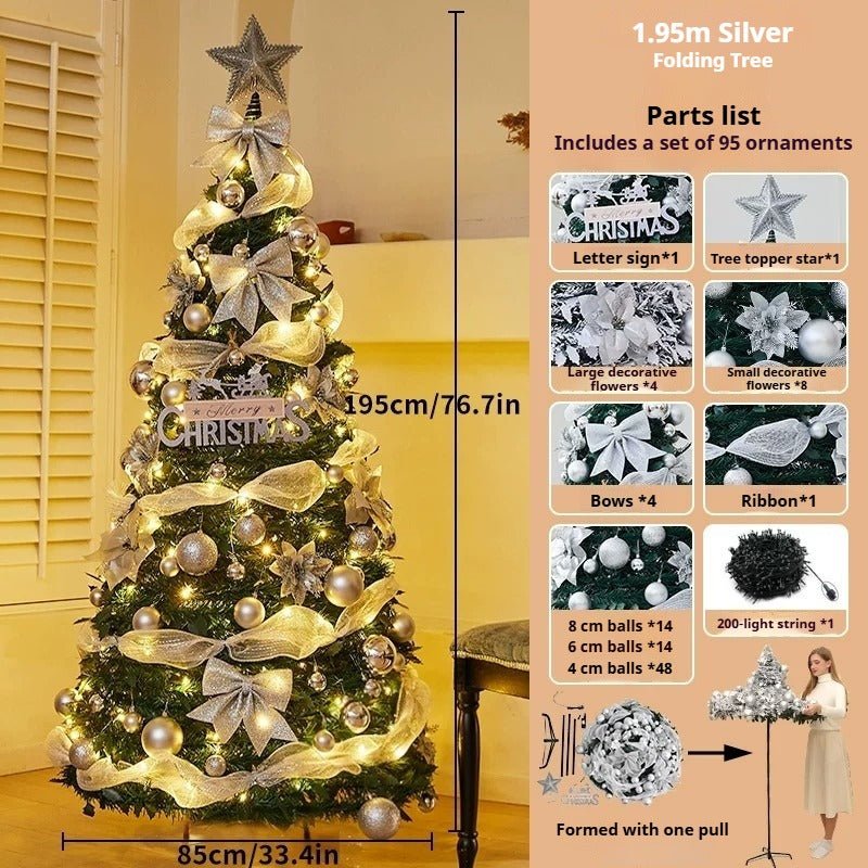 1.8m Pop-Up Collapsible Christmas Tree, Portable Holiday Decor Kit - FCHF CITY