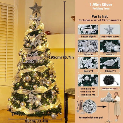 1.8m Pop-Up Collapsible Christmas Tree, Portable Holiday Decor Kit - FCHF CITY