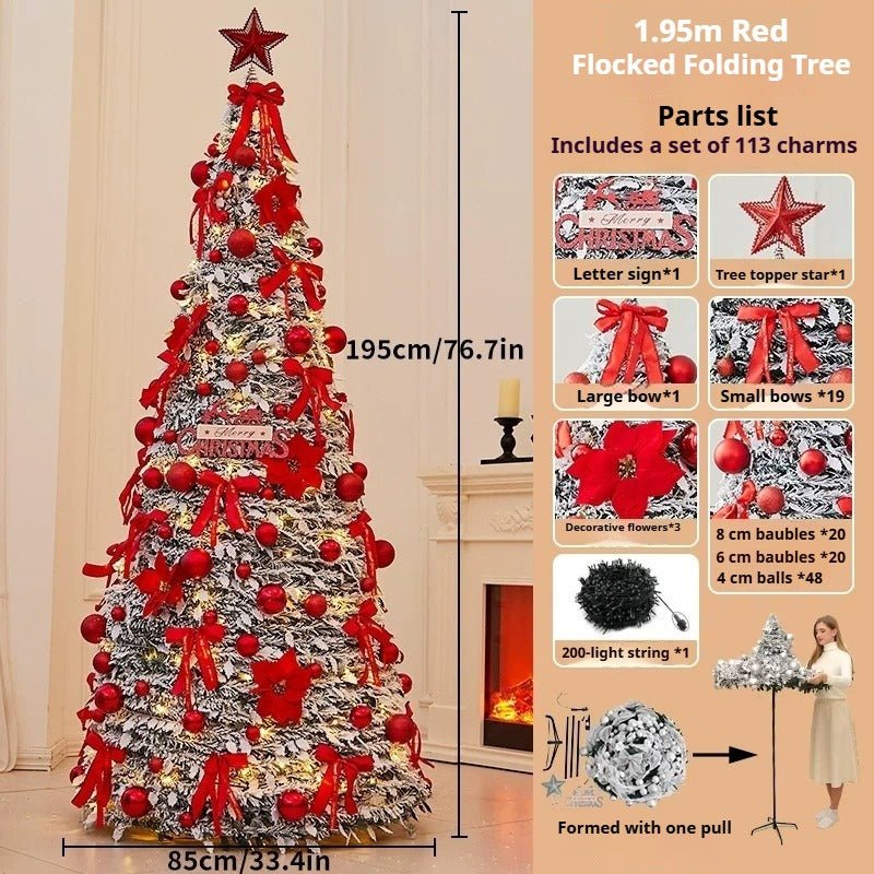 1.8m Pop-Up Collapsible Christmas Tree, Portable Holiday Decor Kit - FCHF CITY