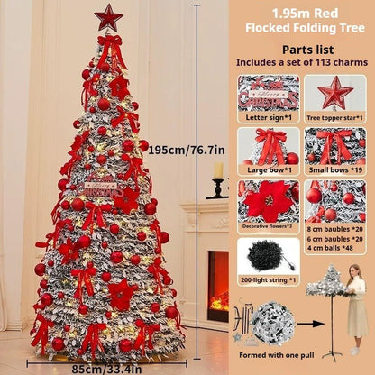 1.8m Pop-Up Collapsible Christmas Tree, Portable Holiday Decor Kit - FCHF CITY