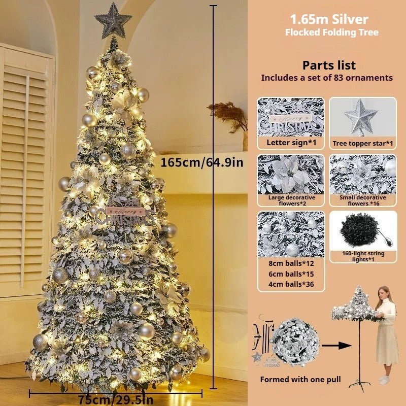 1.8m Pop-Up Collapsible Christmas Tree, Portable Holiday Decor Kit - FCHF CITY
