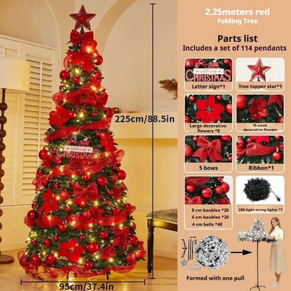 1.8m Pop-Up Collapsible Christmas Tree, Portable Holiday Decor Kit - FCHF CITY