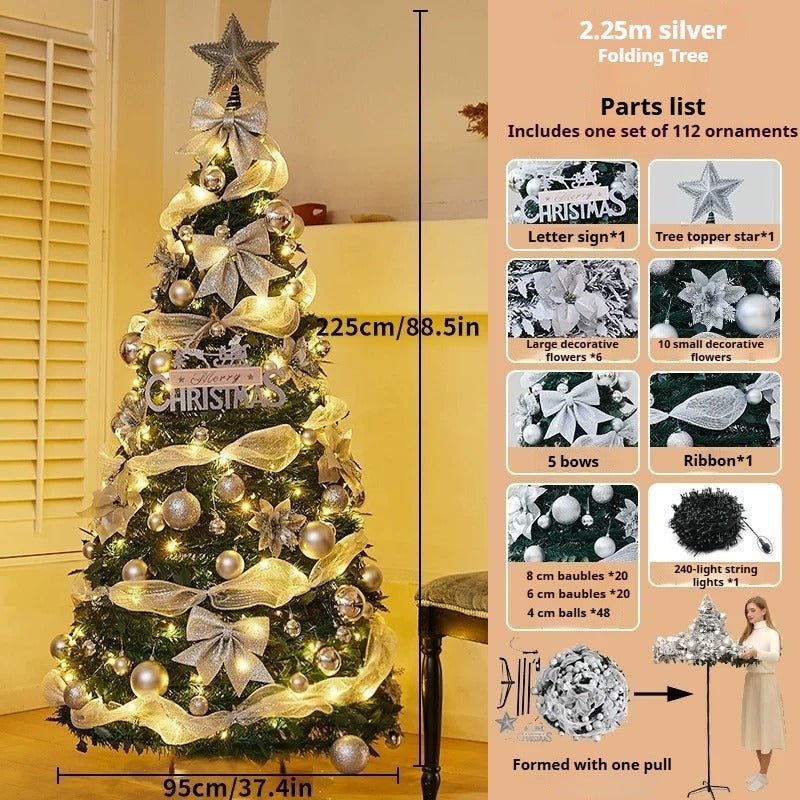 1.8m Pop-Up Collapsible Christmas Tree, Portable Holiday Decor Kit - FCHF CITY