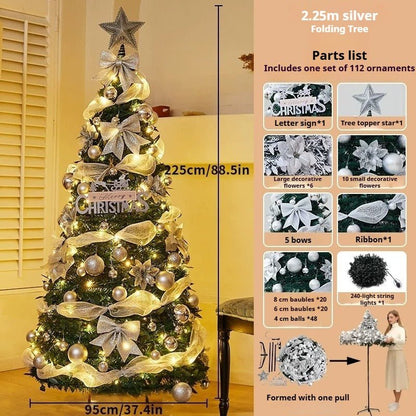 1.8m Pop-Up Collapsible Christmas Tree, Portable Holiday Decor Kit - FCHF CITY