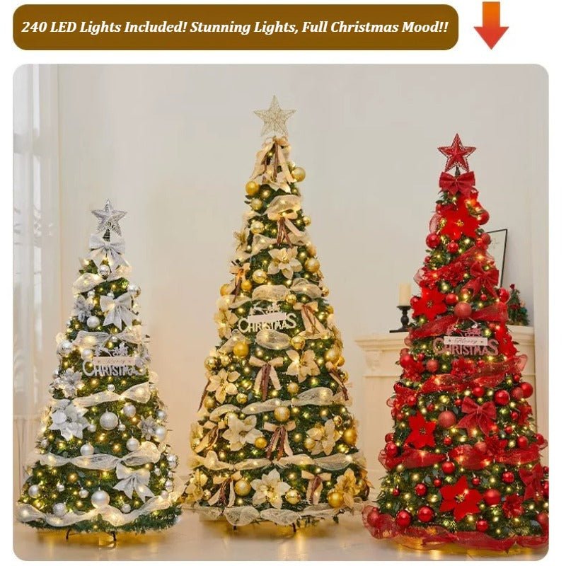 1.8m Pop-Up Collapsible Christmas Tree, Portable Holiday Decor Kit - FCHF CITY