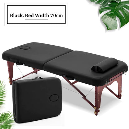 Portable Folding Massage Table, Beech Wood Height Adjustable Spa Bed