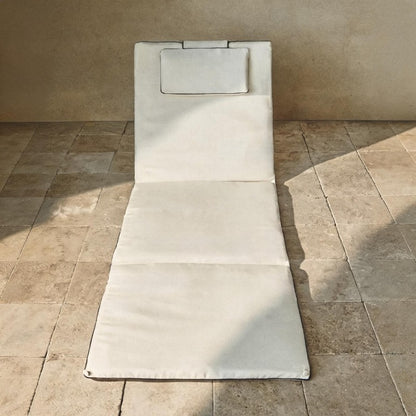 Foldable Padded Beach Sun Lounger, Outdoor Reclining Floor Chair