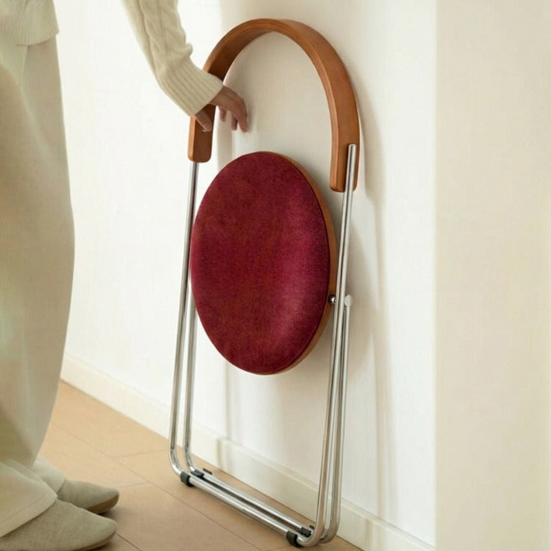 Retro Foldable Stainless Steel Dining Chair