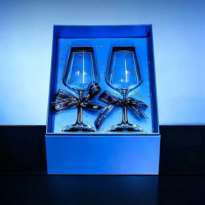 Lead‑Free Crystal Wine Glass &amp; Champagne Flute 2‑Pcs Gift Set