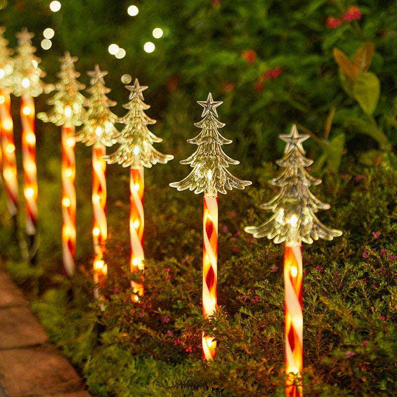 Christmas Solar &amp; Battery LED Stake Lights, Waterproof Garden Decor, Set of 5