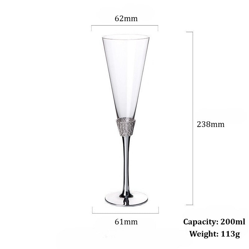 200ml Rhinestone Champagne Flutes Set (Gold / Silver) - FCHF CITY