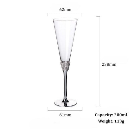 200ml Rhinestone Champagne Flutes Set (Gold / Silver) - FCHF CITY