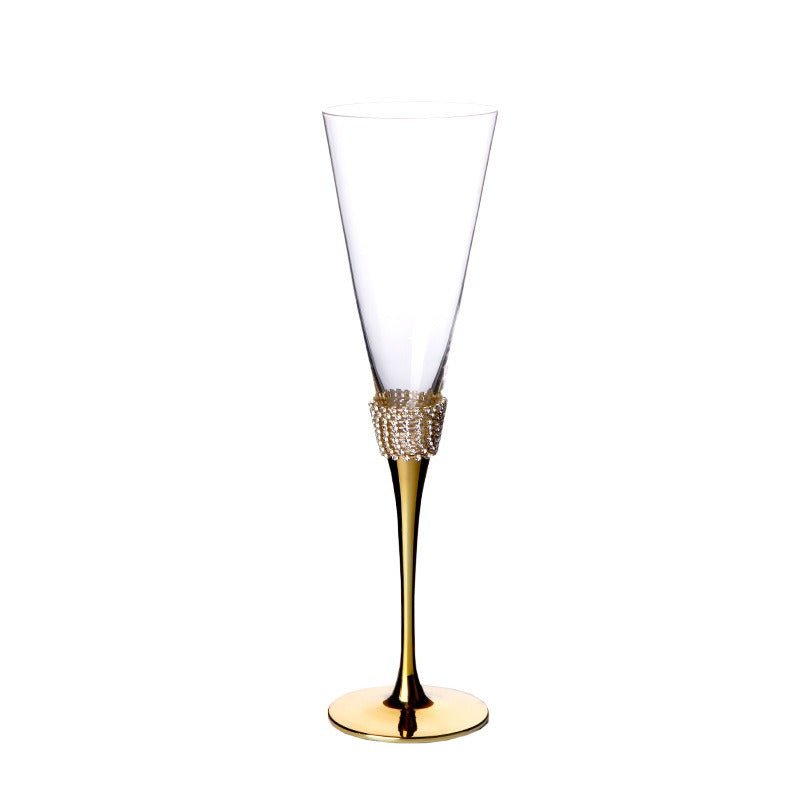 200ml Rhinestone Champagne Flutes Set (Gold / Silver) - FCHF CITY