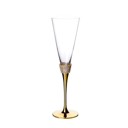200ml Rhinestone Champagne Flutes Set (Gold / Silver) - FCHF CITY