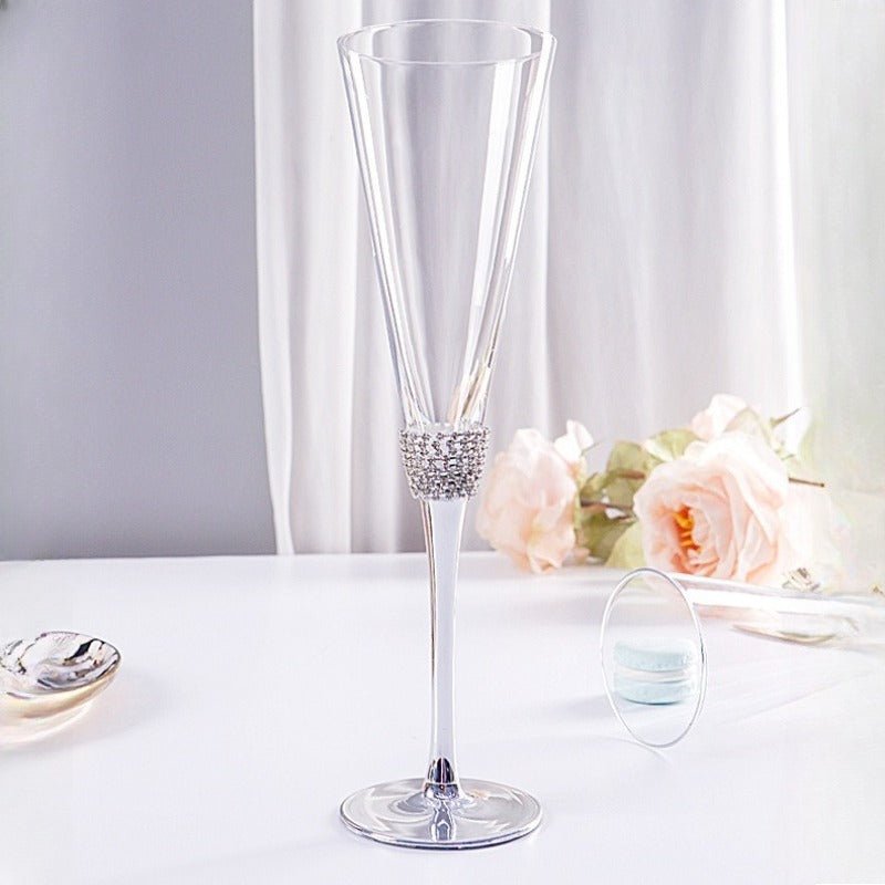 200ml Rhinestone Champagne Flutes Set (Gold / Silver) - FCHF CITY