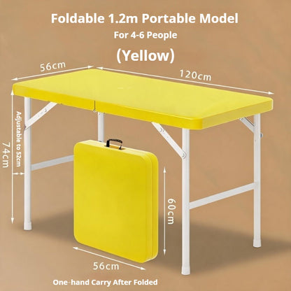 Portable Foldable Dining Table, Heavy‑Duty Height Adjustable Outdoor Table