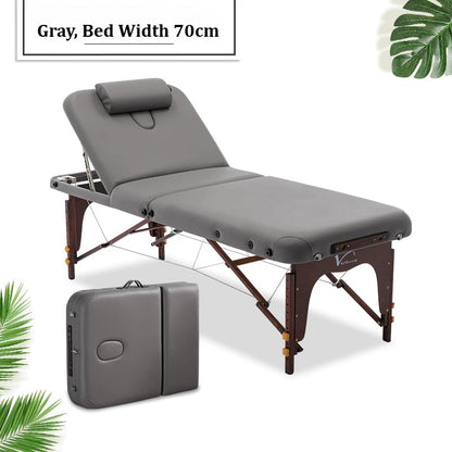 Portable Folding Massage Table, Beech Wood Height Adjustable Spa Bed