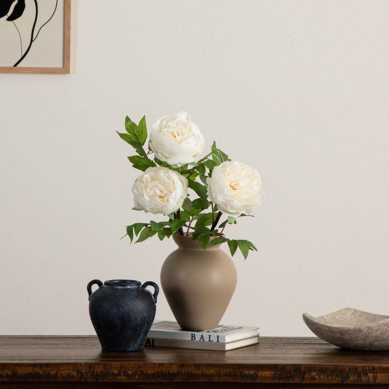 20&quot;Artificial Peony Flower Stems - Set of 3 - FCHF CITY