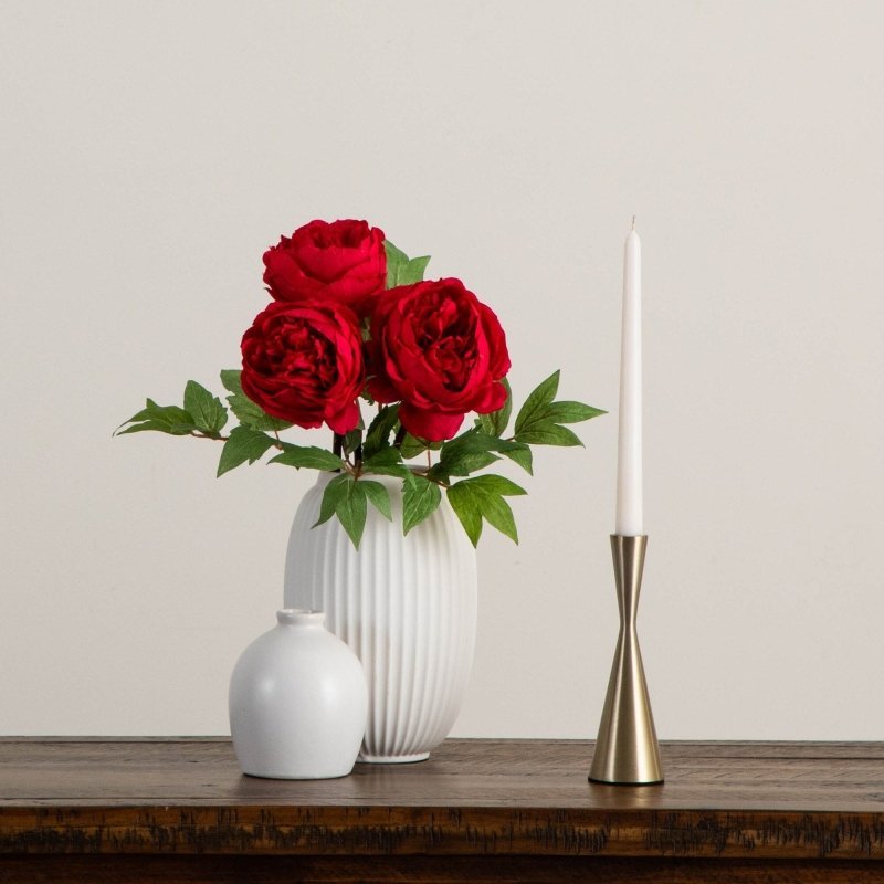 20&quot;Artificial Peony Flower Stems - Set of 3 - FCHF CITY