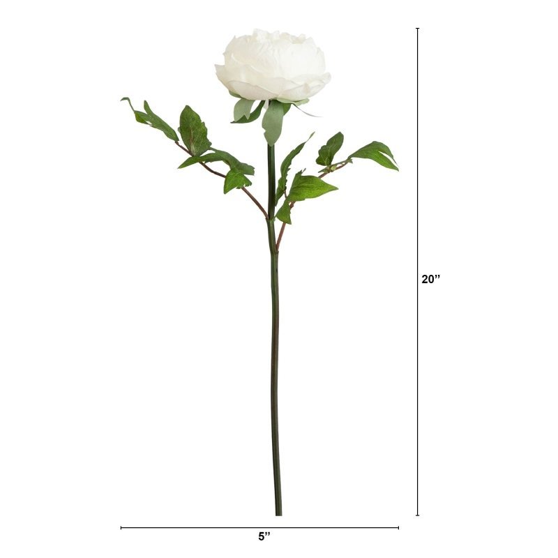 20&quot;Artificial Peony Flower Stems - Set of 3 - FCHF CITY