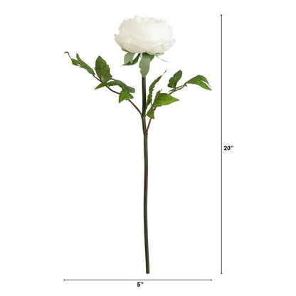 20&quot;Artificial Peony Flower Stems - Set of 3 - FCHF CITY