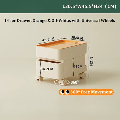 No Odor ABS Rolling Storage Chest with 4 Drawers