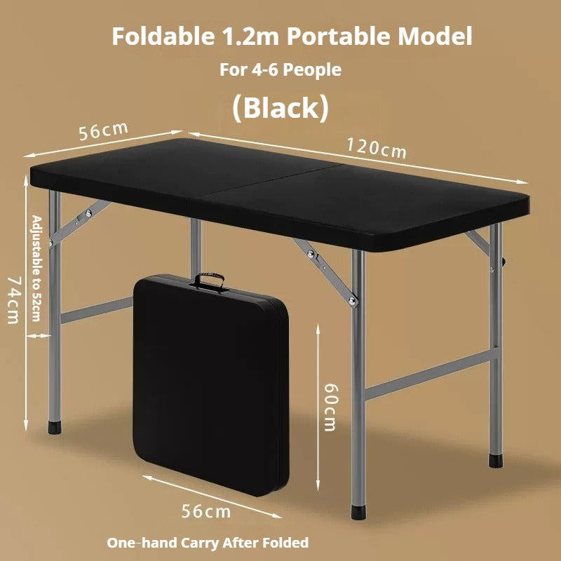 Portable Foldable Dining Table, Heavy‑Duty Height Adjustable Outdoor Table