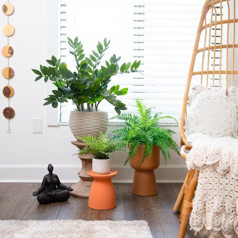 artificial fern plants indoor Nearly Natural 22 in. Artificial Fern Plant in Decorative Planter