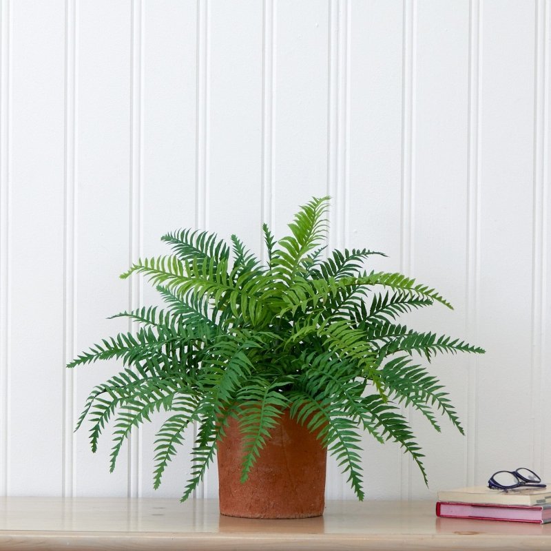 artificial fern plants indoor Nearly Natural 22 in. Artificial Fern Plant in Decorative Planter