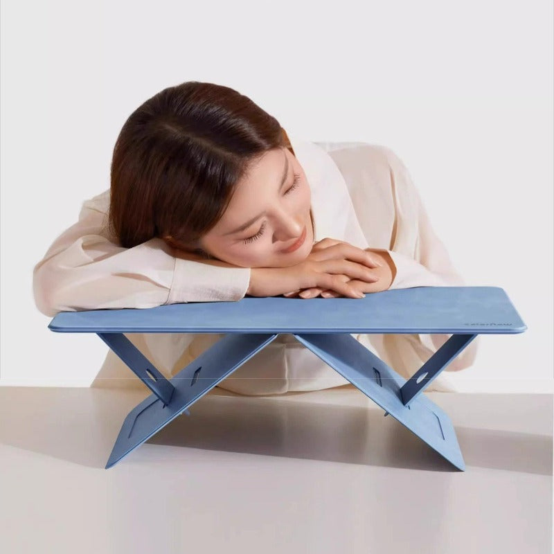 Portable Foldable Lap Desk 4‑Level Height Adjustable Suede Bed Table