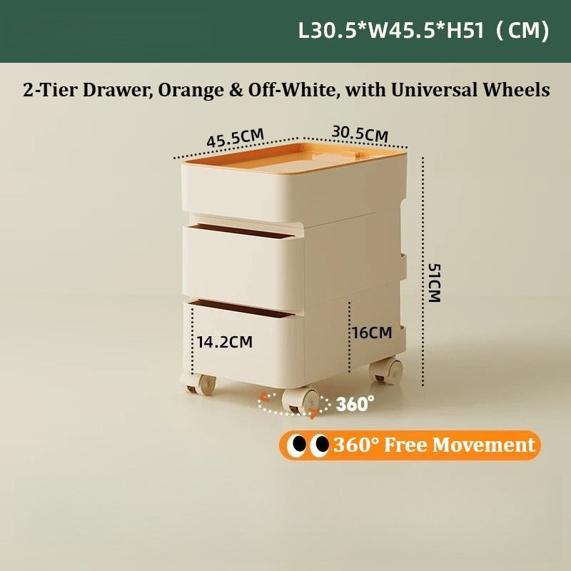 No Odor ABS Rolling Storage Chest with 4 Drawers