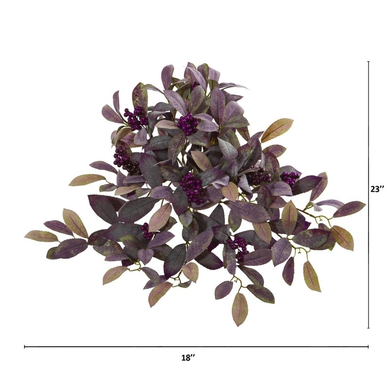 23” Fall Laurel Leaf with Berries Artificial Plant (Set of 3) - FCHF CITY