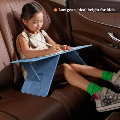 Portable Foldable Lap Desk 4‑Level Height Adjustable Suede Bed Table